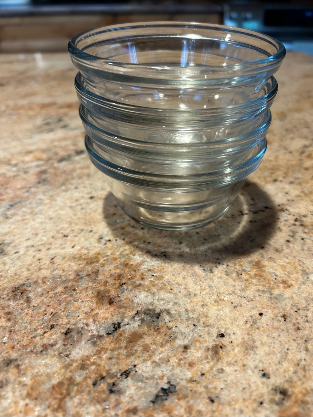 Anchor Hocking #1034 6oz Clear Glass Custard Cups Set of 4 Vintage No Chips